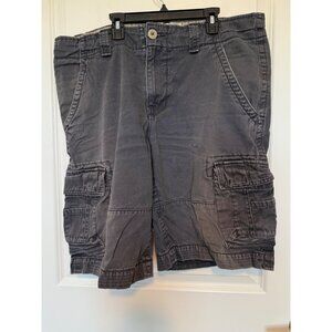 Y2K Cargo No Boundaries Mens Shorts Size 38 Gray Vintage Pockets Distressed Nobo